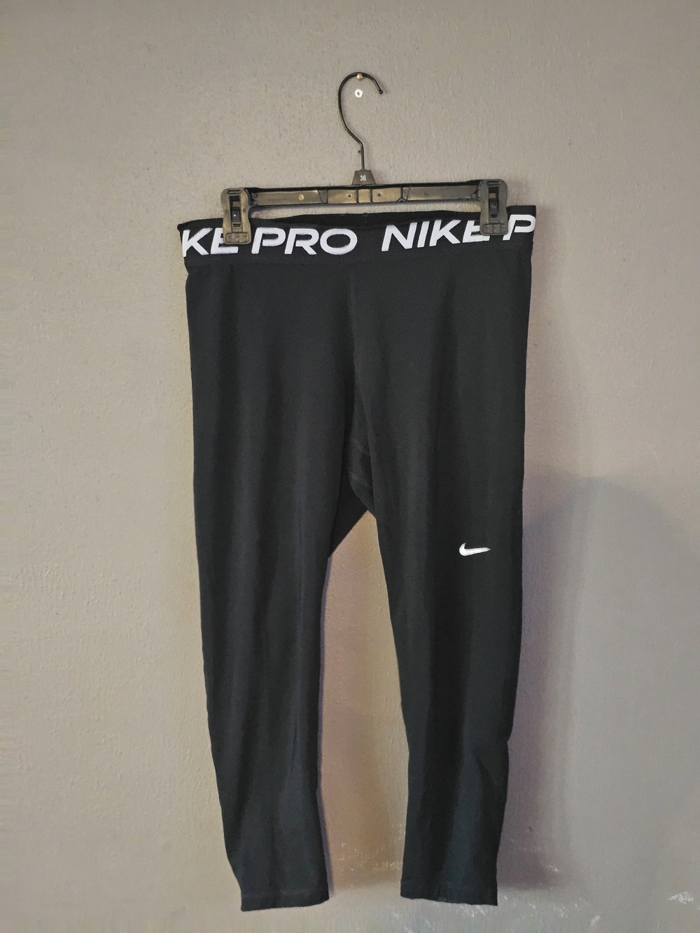 Nike Black Leggings with White Branded Waistband